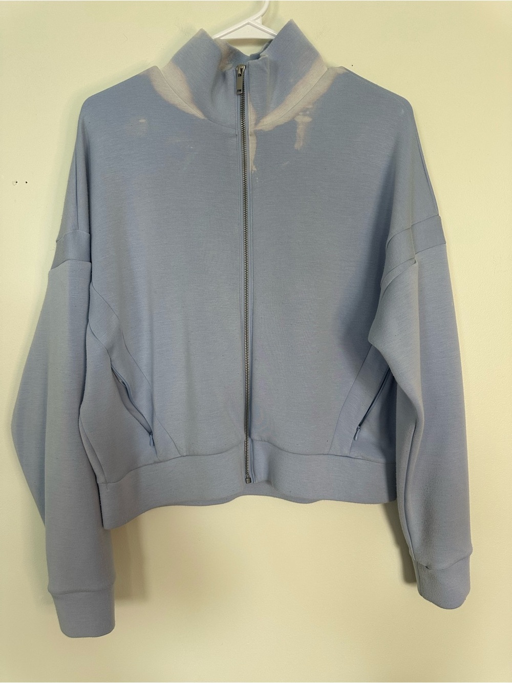 SPANX Light Blue Full-Zip Jacket